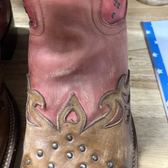 Dan Post Brown and Pink Western Boots - Picture 2 of 6